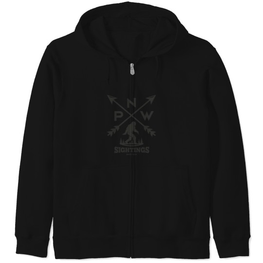 Discover Pacific Northwest PNW Arrows - Bigfoots Sightings Since 1924 Zip Hoodies