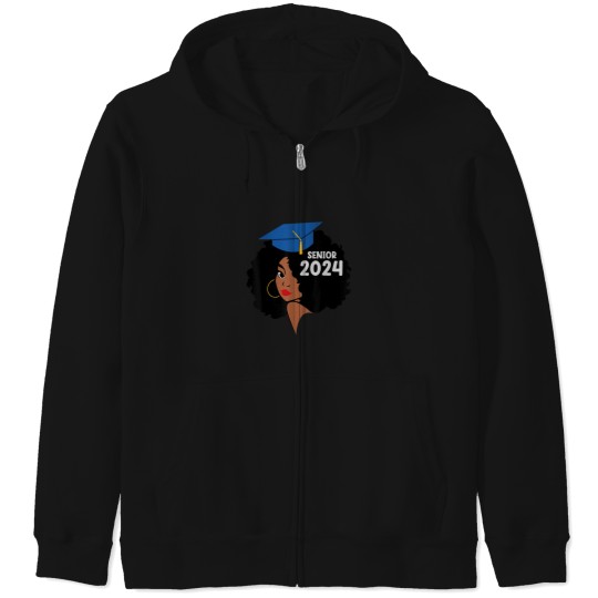 Discover Seniors 24 Class of 2024 Graduation 24 Black Wom Zip Hoodies