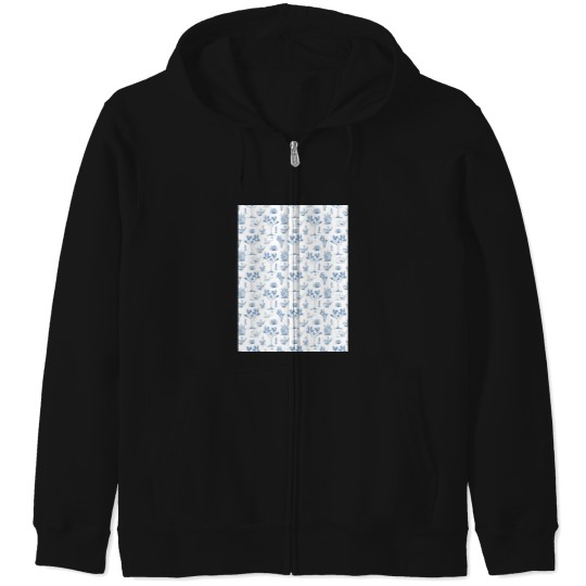 Discover Mojave Desert -Vintage Toile de Jouy Style Graphic Zip Hoodies