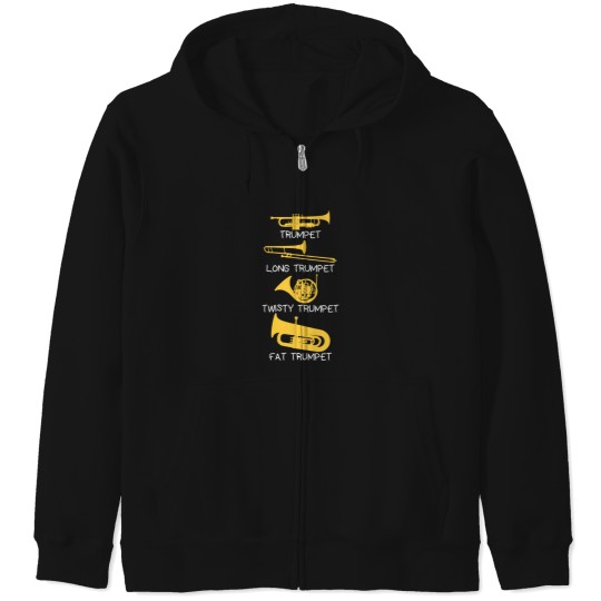 Discover Funny types of trumpet1 Zip Hoodies