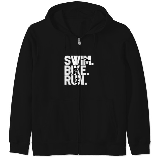 Discover Triathlon Triathlete Swimming Cycling Running Zip Hoodies