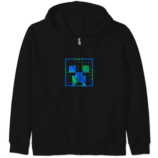 Discover Minecraft Creeper Tie Dye Big Face Zip Hoodies