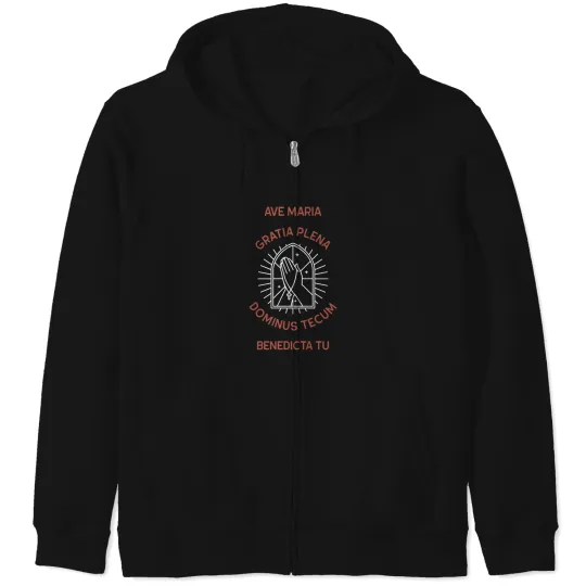 Discover ave maria gratia plena dominus tecum benedicta tu Zip Hoodies