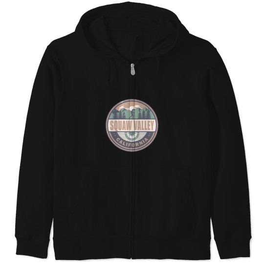 Discover Squaw Valley  Vintage Hiking Design Zip Hoodies