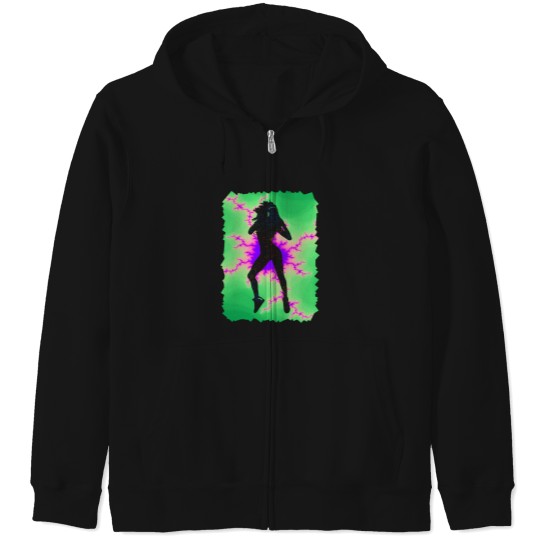 Discover Colorful Rainbow Dancer Fractal Art Silhouette For Nerds Or Birthday 11 Zip Hoodies