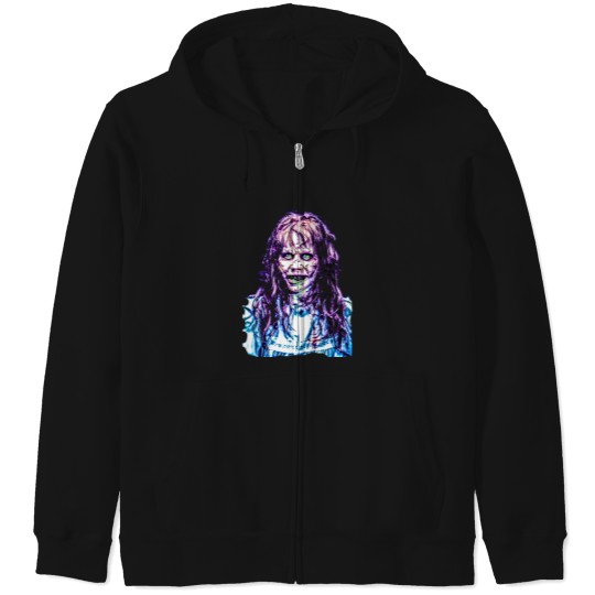 Discover the exorcist print horror Zip Hoodies
