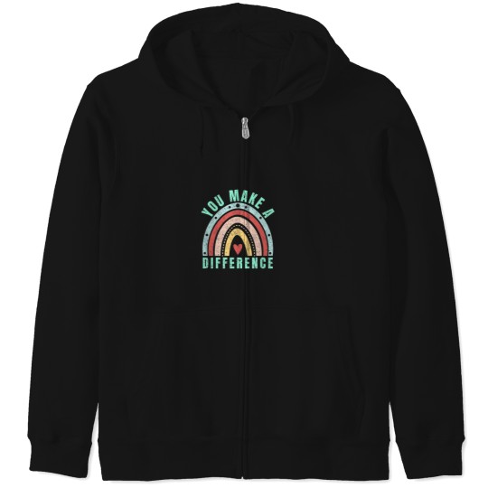 Discover You Make A Difference Everyday Inspirational Mot Zip Hoodies