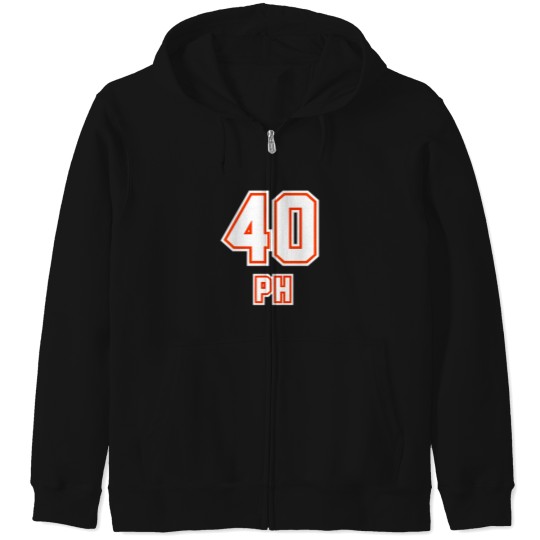 Discover 40 Ph   Football Player Number Zip Hoodies