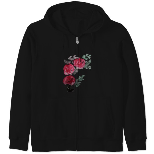 Discover Red  Color Rose 3077 Zip Hoodies
