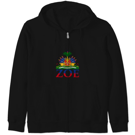 Discover Zoe Cute Haiti Honored Flag Day Gift Sweatshirt Zip Hoodies
