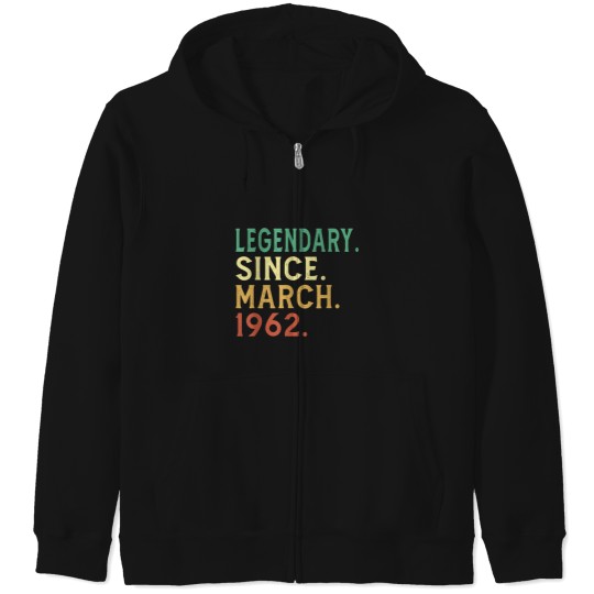 Discover 60 Year Old Vintage Legendary Since March 1962 60th Birthday  Essential T-Shirt Zip Hoodies