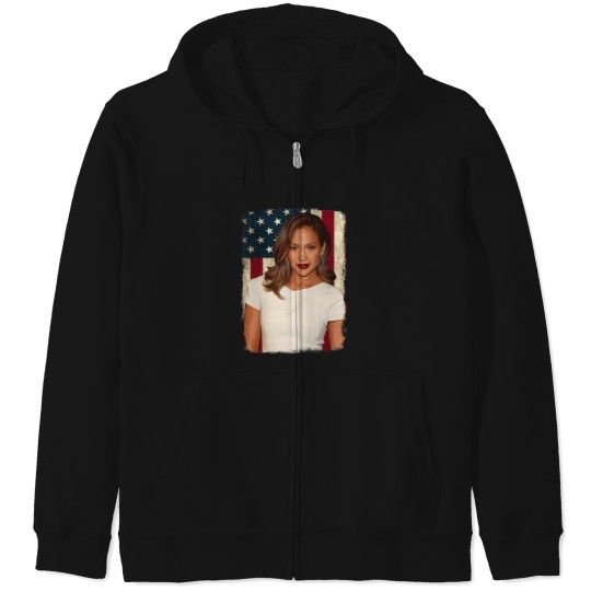 Discover Vintage American Flag Diva Jenifer Legend Zip Hoodies