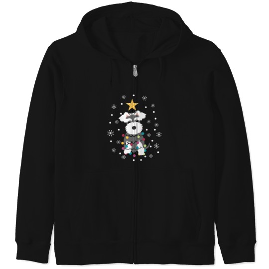 Discover Salt And Pepper Miniature Schnauzer Christmas Tree (1) Zip Hoodies