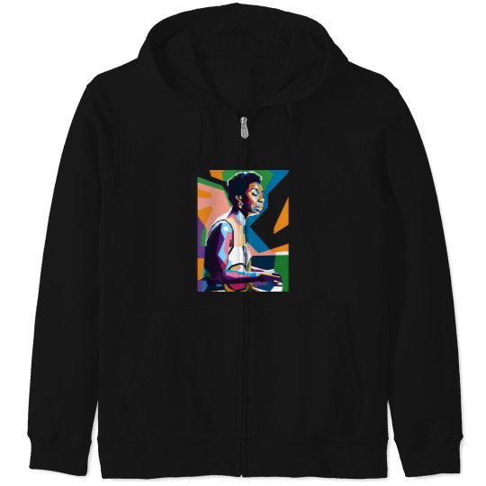 Discover An Abstract Geometric of Nina Simone Zip Hoodies
