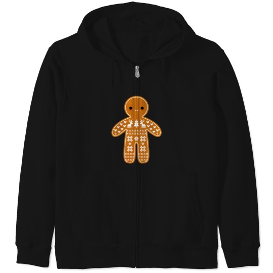 Discover Sweater Pattern Gingerbread Cookie Zip Hoodies