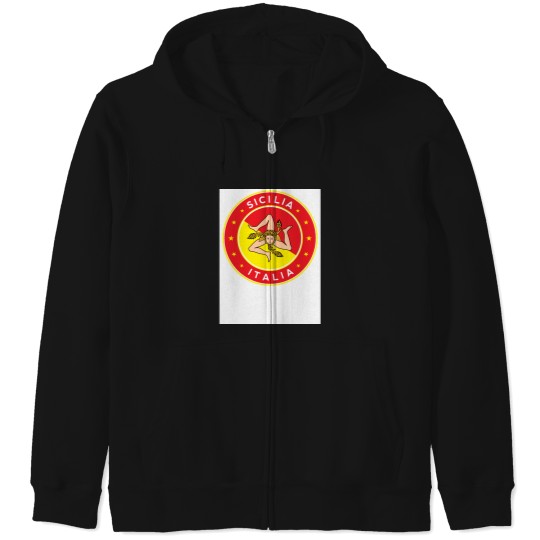 Discover Sicilia, Italia, Sicily, Italy, with flag colors Baseball ¾ Sleeve T-Shirt Zip Hoodies