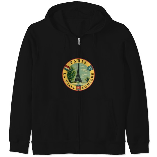 Discover Paris France Eiffel Tower Vintage Travel Decal Active T-Shirt Zip Hoodies