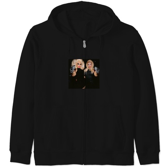 Discover Trixie  Katya   Behind The Scenes   Dangerous Woman Meme Zip Hoodies