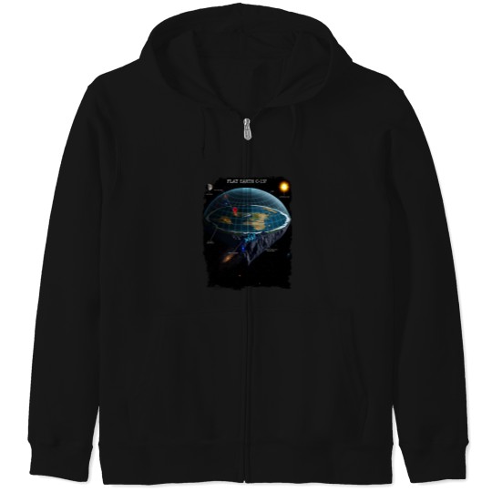 Discover Flat Earth C-139 Zip Hoodies