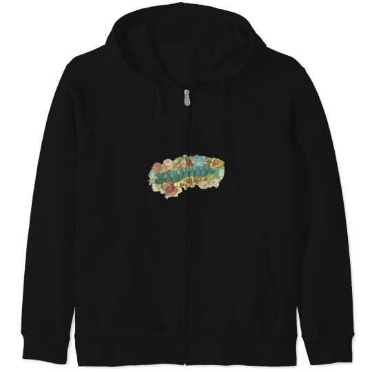 Discover Wonderland floral Zip Hoodies