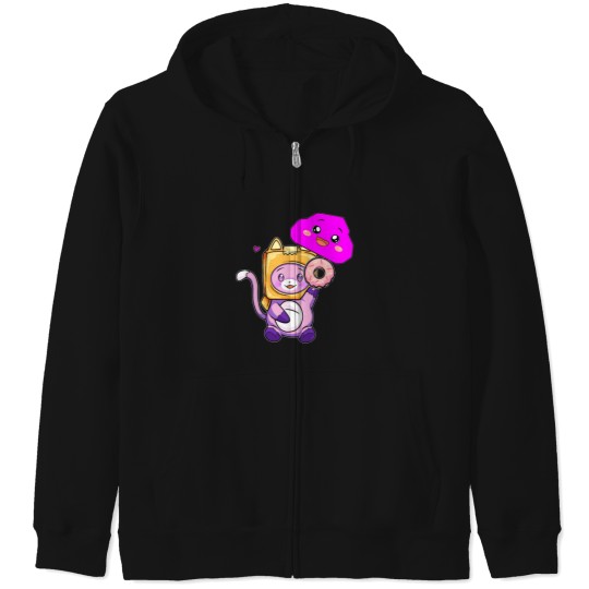 Discover Happy Rocky plushie lankybox Zip Hoodies