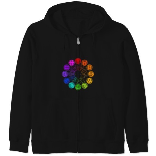 Discover zodiac design rainbow 1 Zip Hoodies