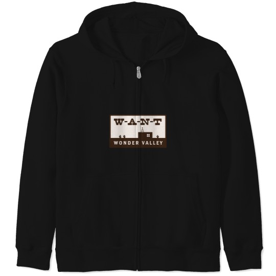 Discover WANT Want Wonder Valley Radio Station Logo Zip Hoodies