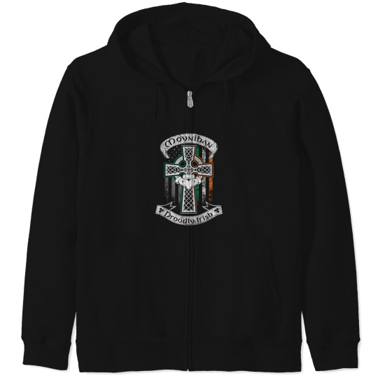 Discover moynihan family irish americans us flag ireland flag claddagh ring celtic cross Zip Hoodies