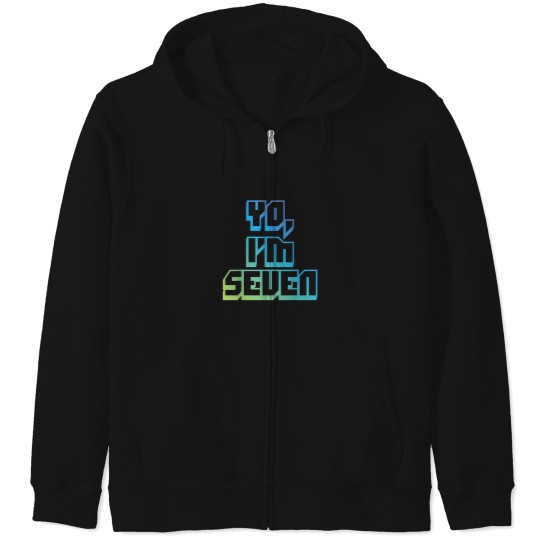 Discover Yo Im Seven Funny Cool 7 Year Old Birthday Zip Hoodies