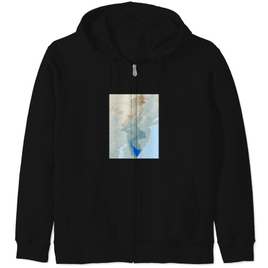 Discover Delaware River Watershed Map - Raw Landscape 619 Zip Hoodies