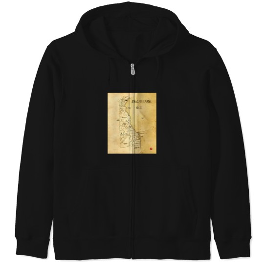 Discover Delaware As A Fantasy Map 1851 Zip Hoodies