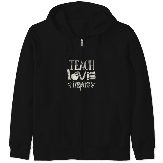 Discover Vintage Teach Love Inspire Red For Ed Teacher Gi Zip Hoodies