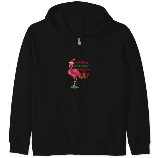 Discover Womens Merry Flocking Christmas In July VNeck Zip Hoodies
