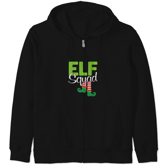 Discover Womens Elf Squad Christmas Gift VNeck Zip Hoodies