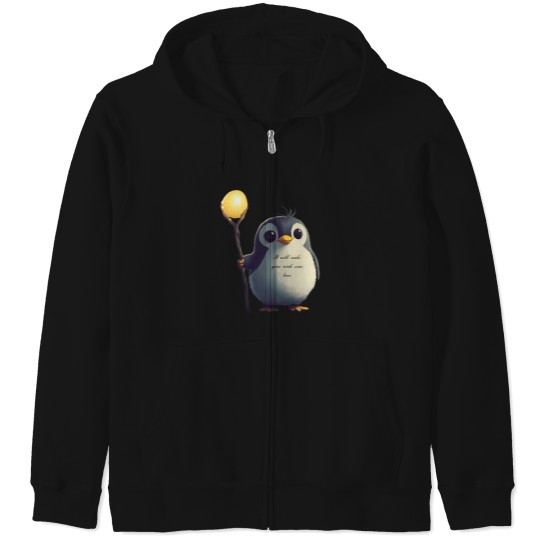 Discover Magical Penguin Granting Wishes With A Golden Glow 2656 Zip Hoodies