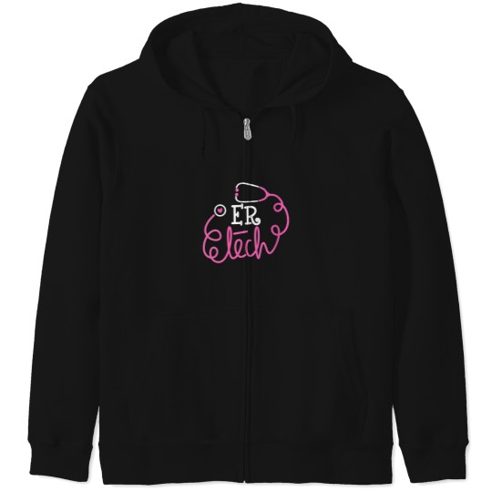 Discover Womens ER Tech Emergency room technologists ER t Zip Hoodies
