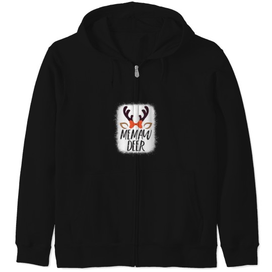 Discover Womens Memaw Reindeer Matching Family Pajama Mer Zip Hoodies