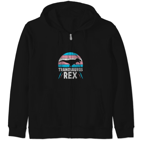 Discover Tranosaurus TRex Gay Transexual Trans Flag Pride Zip Hoodies