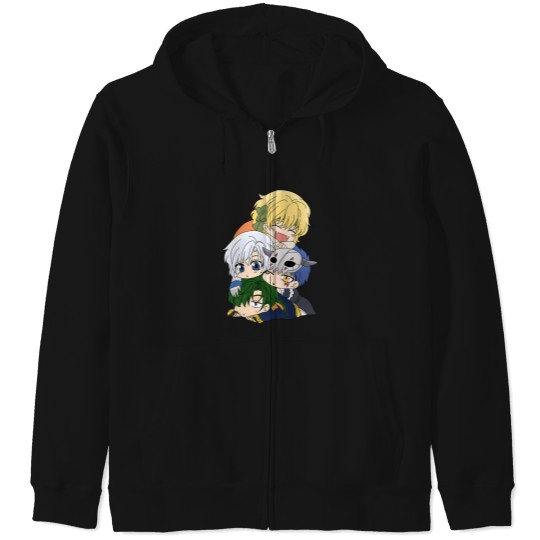 Discover The Four Dragon Warriors Chibi Zip Hoodies