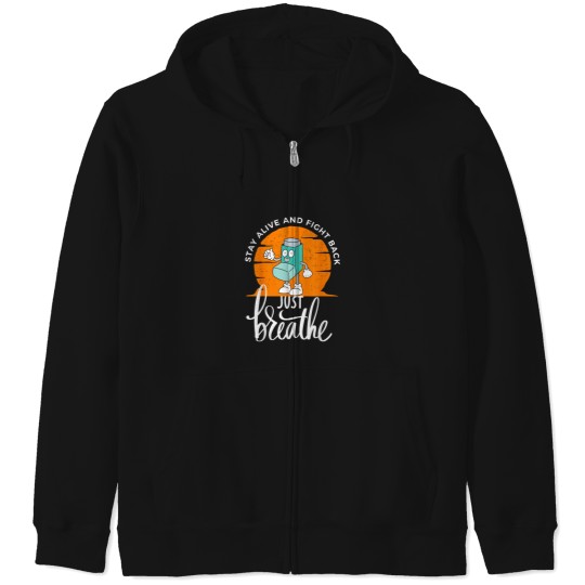 Discover Stay alive and fight backAsthma Day Awareness Zip Hoodies