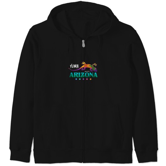 Discover Yuma Arizonna USA Desert Gecko Lizard Art Vacatio Zip Hoodies