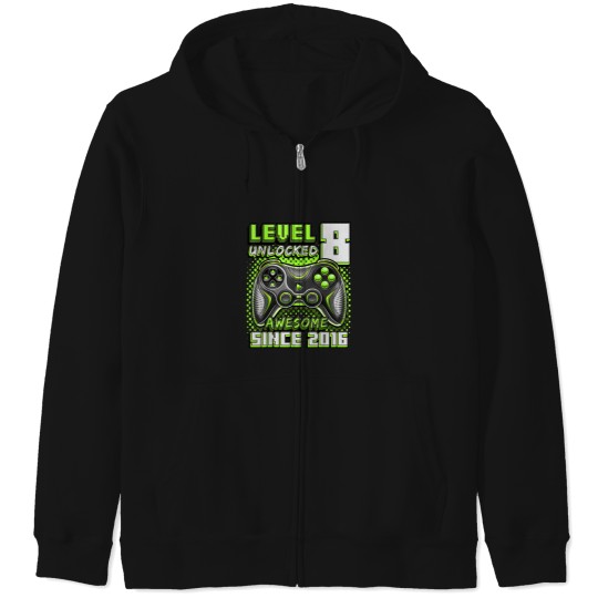 Discover 8th Birthday Gamer 8 Year Old Funny Bday Boy Eig Zip Hoodies