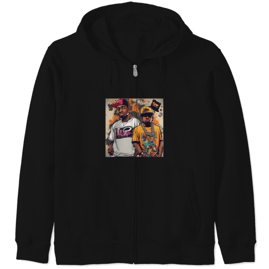 Discover Cartoon Chronicles of Hip Hop Zip Hoodies