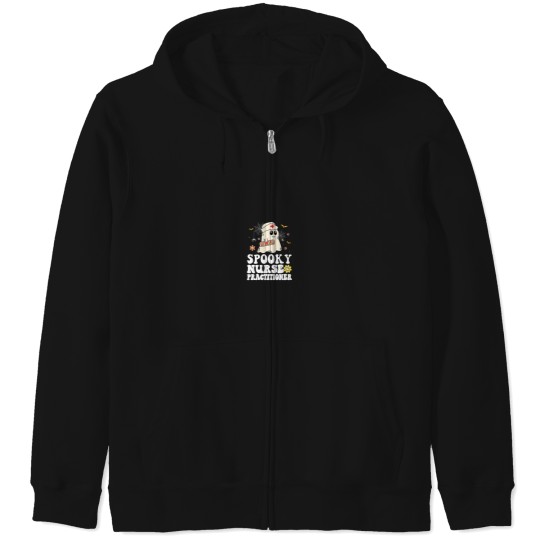 Discover Spooky Nurse Practitioner Ghost Halloween Nurse Zip Hoodies