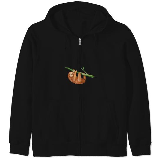 Discover Kawaii sloth watercolor Active Kawaii sloth watercolor Active Zip Hoodies