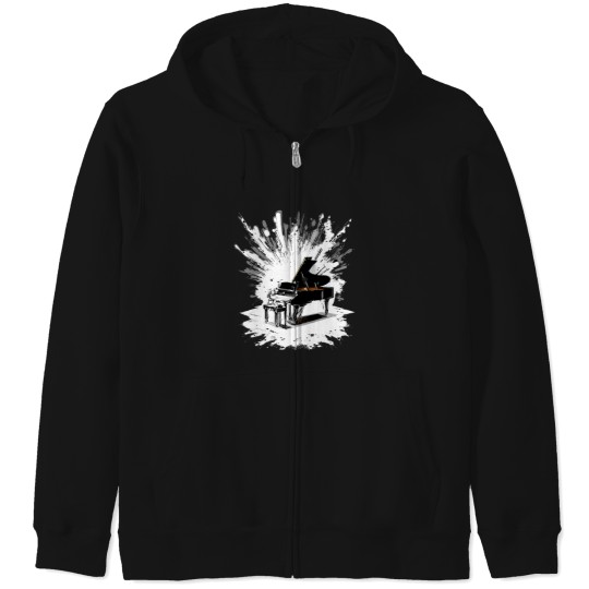 Discover Piano Style Zip Hoodies