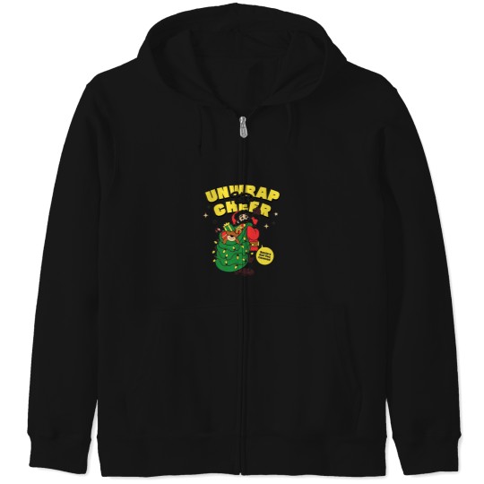 Discover Unwrap the Cheer Christmas Hoodie Zip Hoodies