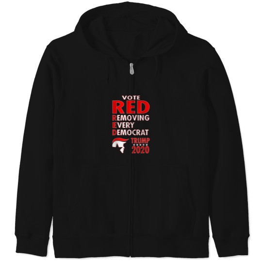 Discover Best Boys Girls Vote Red Remove Every Democrat Trump 2020 Republican Gift Music Awesome Zip Hoodies