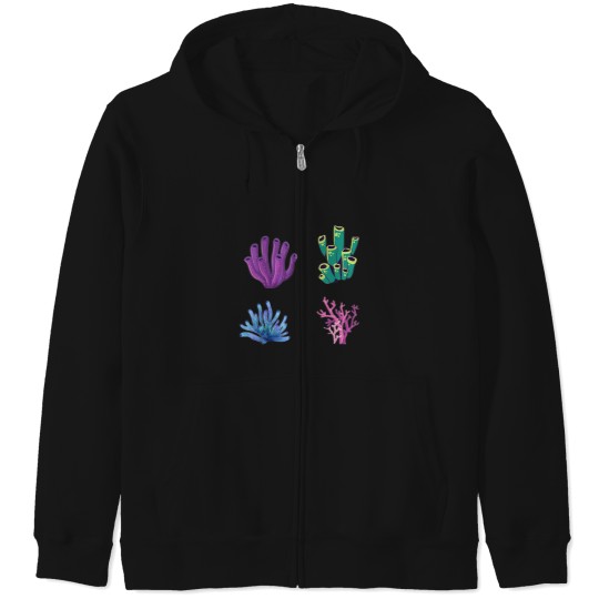 Discover Crustaceancore Coral Sticker Pack Zip Hoodies