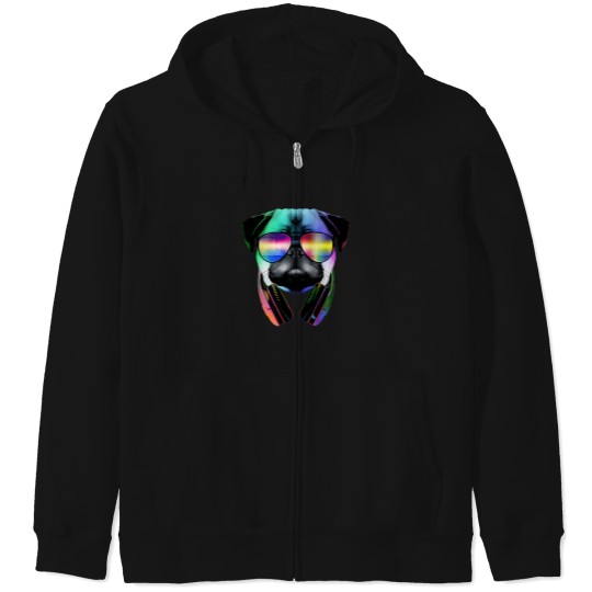 Discover Music-Love-Pug T-Shirt Zip Hoodies